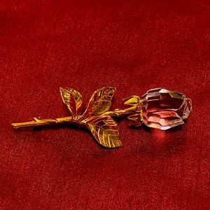 Swarovski Crystal rose pin